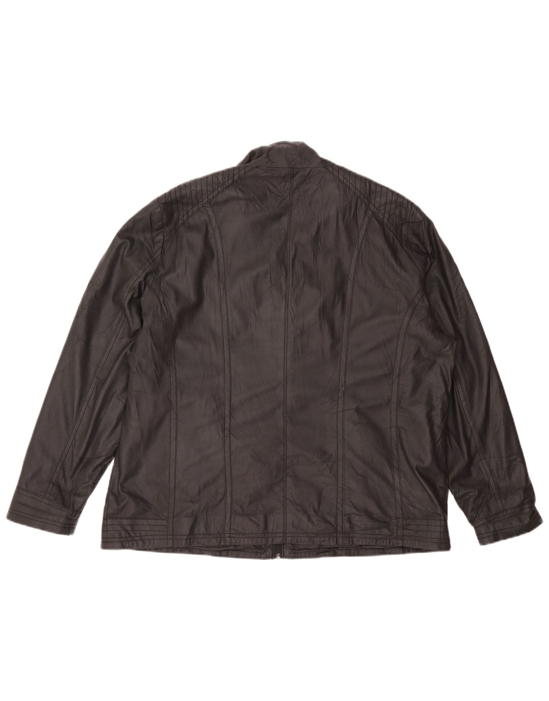 Jaqueta de couro sintética masculina vintage IT 48 poliéster preto médio