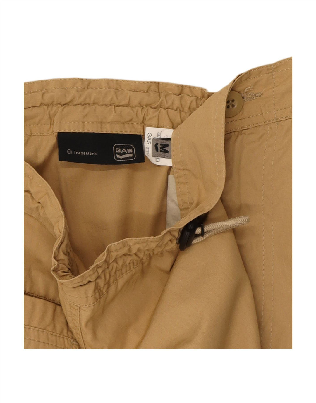 Calça capri feminina G-STAR reta média W29 L20 algodão bege