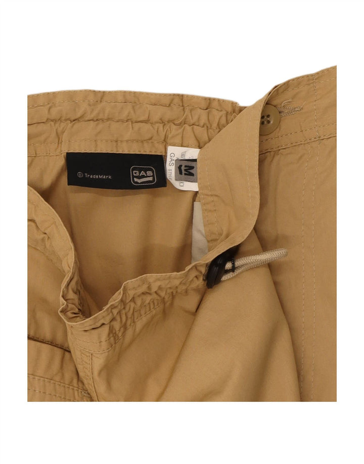 Calça capri feminina G-STAR reta média W29 L20 algodão bege