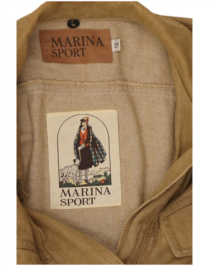 Jaqueta jeans superdimensionada feminina Marina Sport tamanho 19 algodão cáqui pequeno