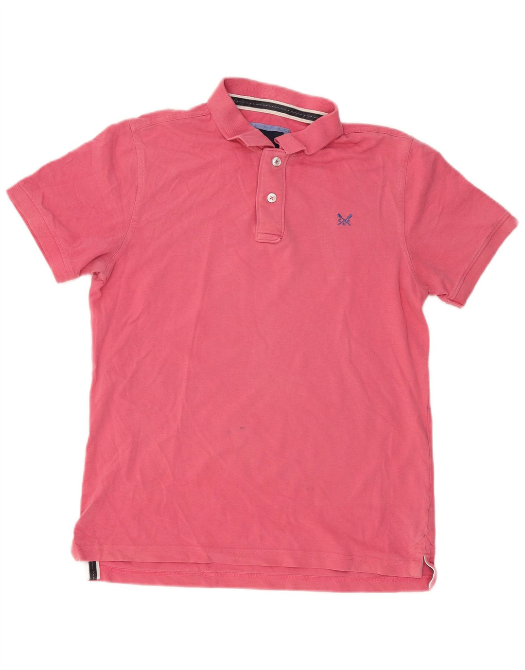 Camisa polo masculina Crew Clothing algodão rosa médio