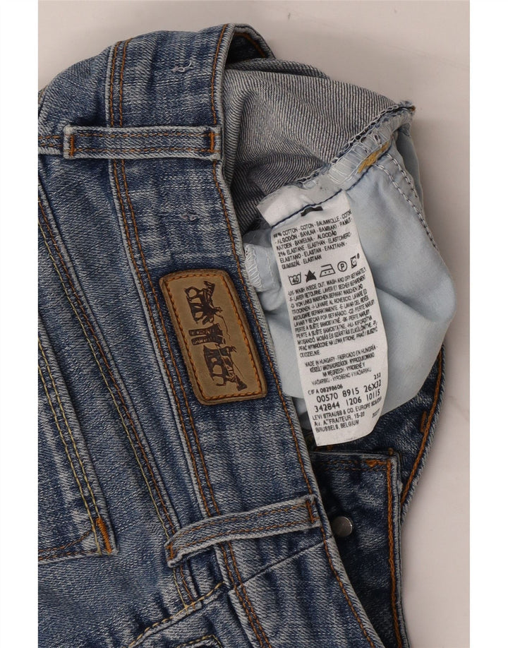 Shorts jeans feminino Levi's 570 W26 pequeno azul algodão