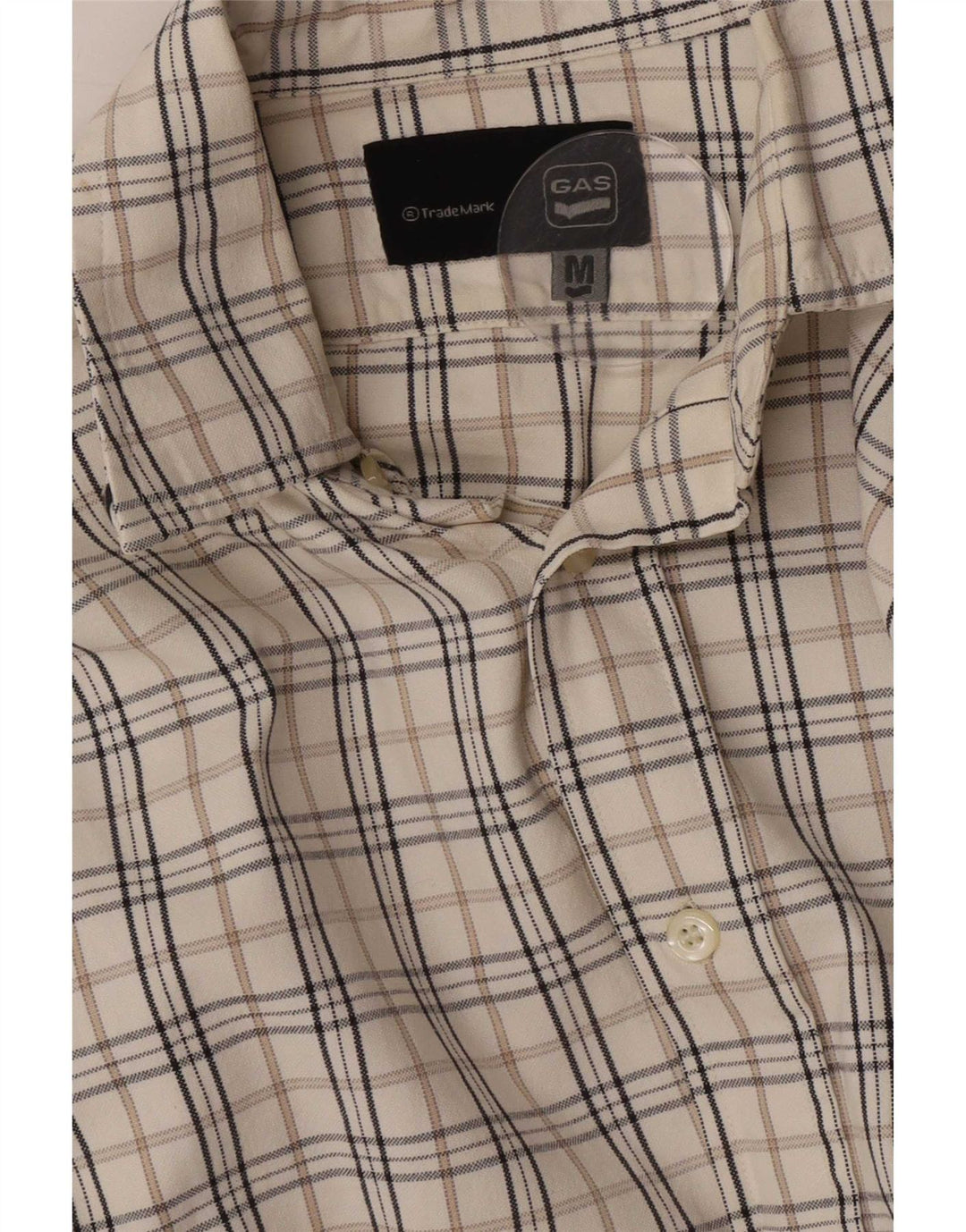 Camisa masculina Gas média xadrez branca