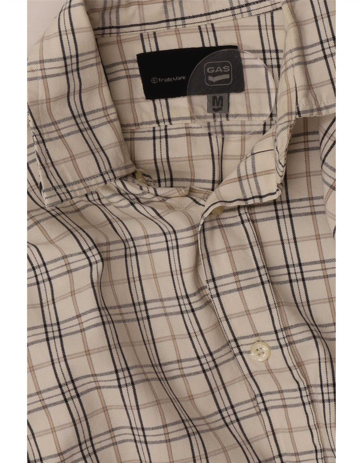 Camisa masculina Gas média xadrez branca