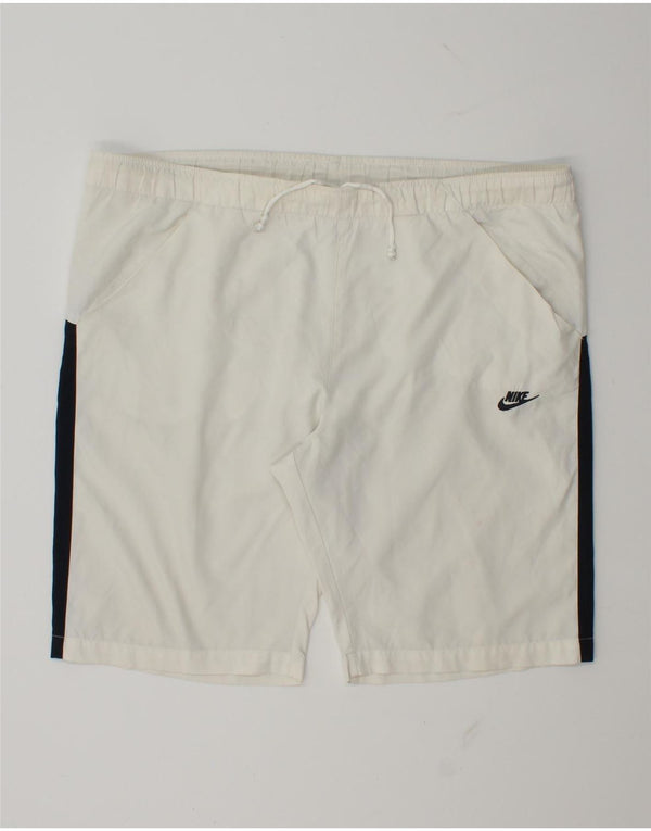 Shorts esportivos masculinos Nike médio branco colorblock poliéster