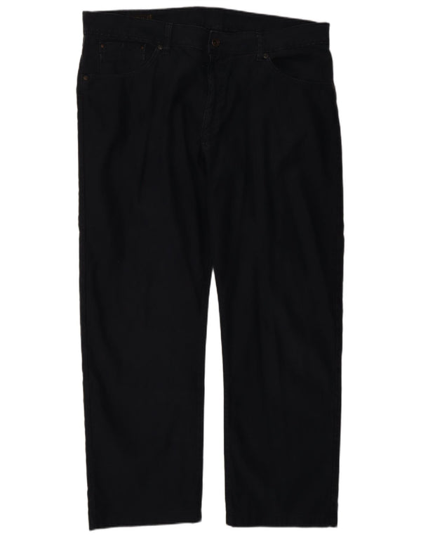 Marlboro Classics Calça masculina reta casual W38 L30 algodão azul marinho