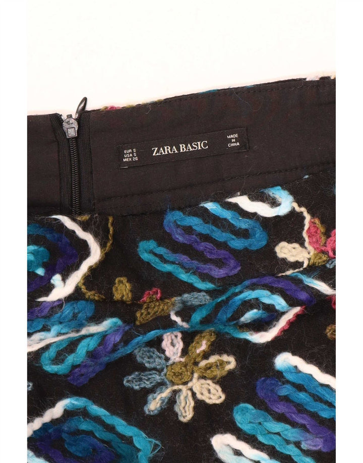 Minissaia feminina Zara pequena W26 preta floral