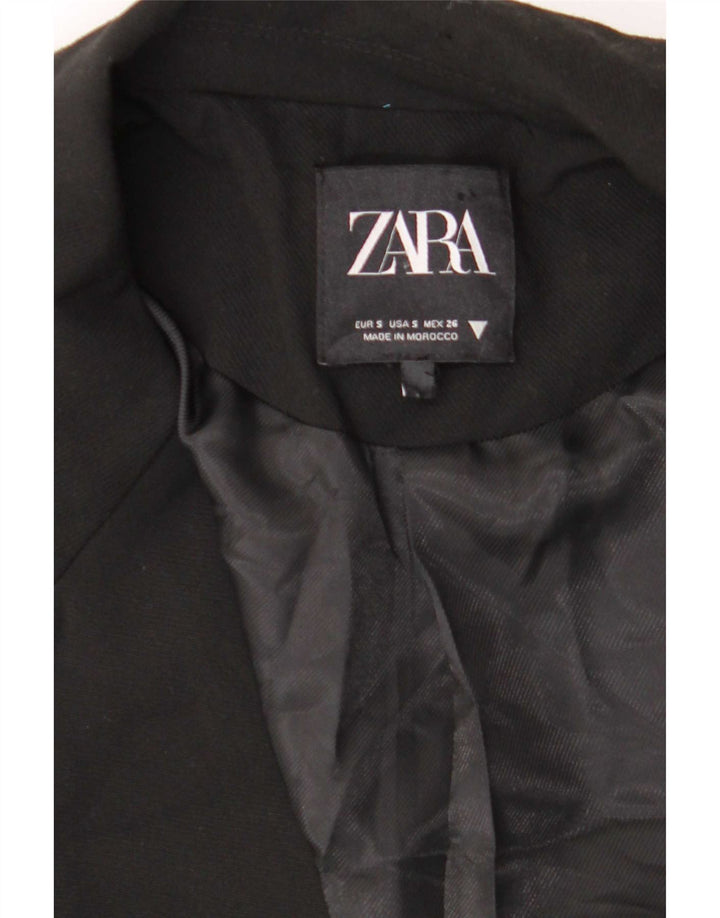 Jaqueta blazer feminina Zara com peito duplo grande, Reino Unido 10, pequena, preta