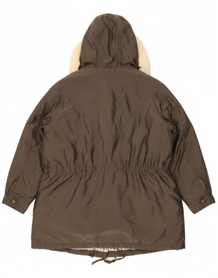 Casaco acolchoado com capuz feminino VINTAGE UK 18 XL cinza