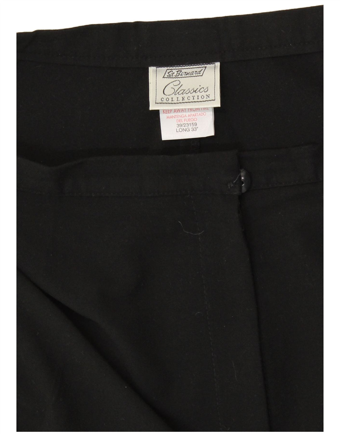 ST. Calça feminina reta casual BERNARD W36 L31 preta