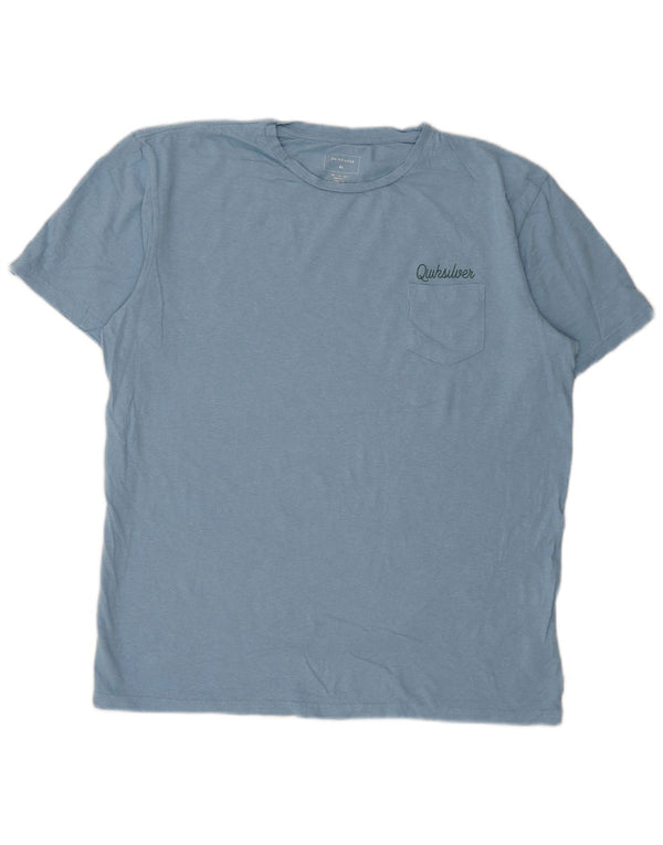 Camiseta masculina Quiksilver Regular Fit com estampa gráfica XL algodão manchado azul