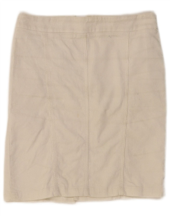Saia feminina de veludo BENETTON IT 44 médio W30 algodão branco
