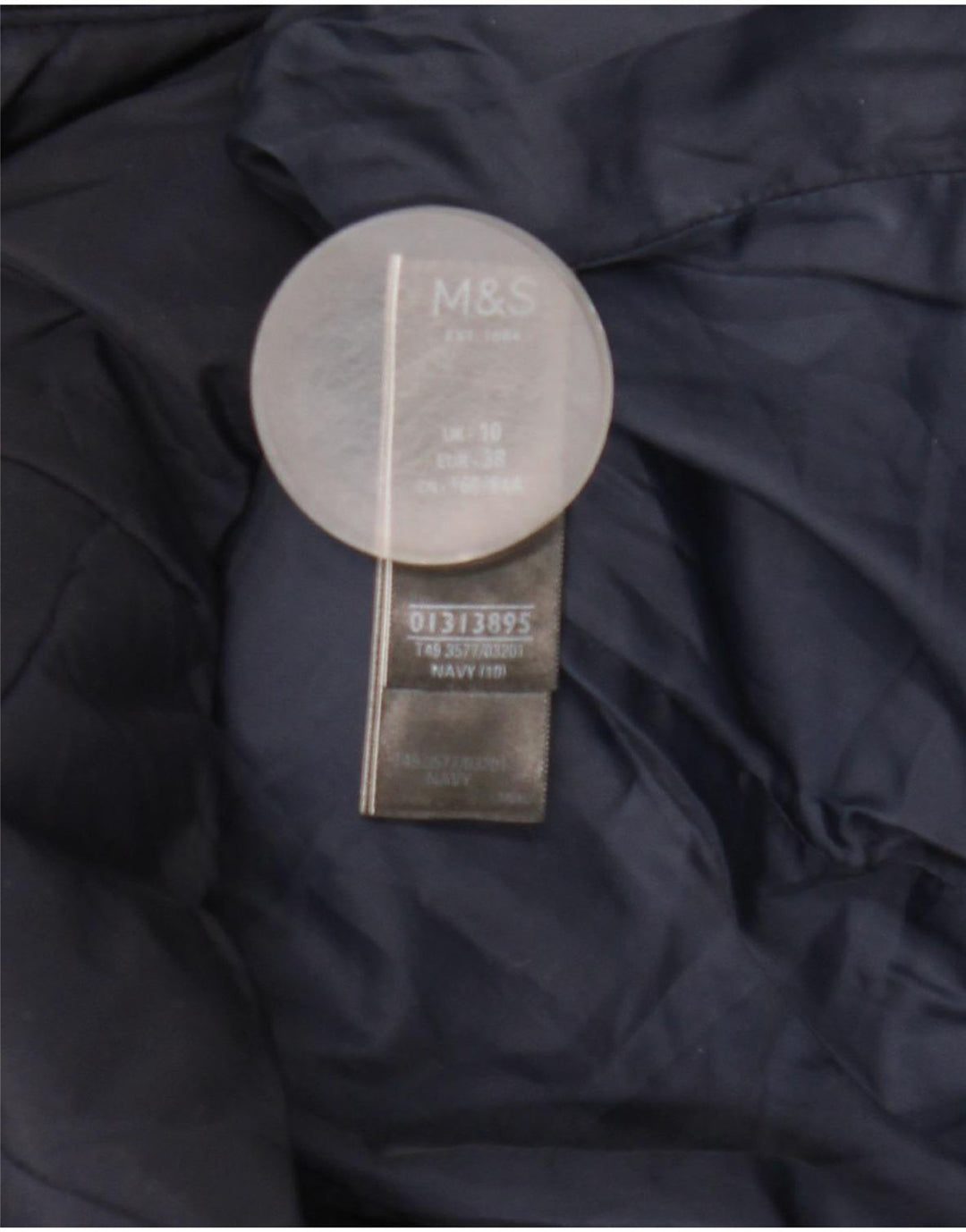 Jaqueta feminina acolchoada acolchoada Marks & Spencer Reino Unido 10 pequena azul marinho
