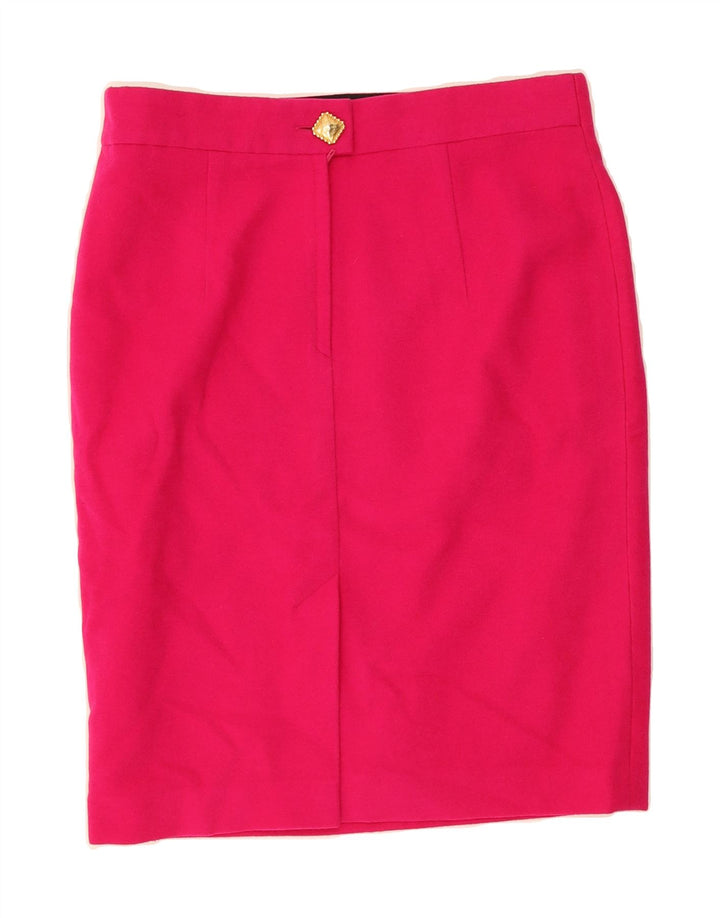 LAUREL Womens Pencil Skirt EU 40 Medium W32 Pink Wool Vintage Laurel and Second-Hand Laurel from Messina Hembry 