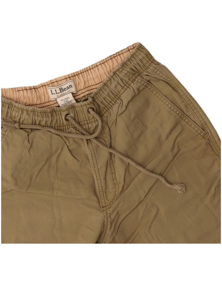 L.L.Bean Mens Classic Fit Shorts Pequeno W27 Algodão Cáqui