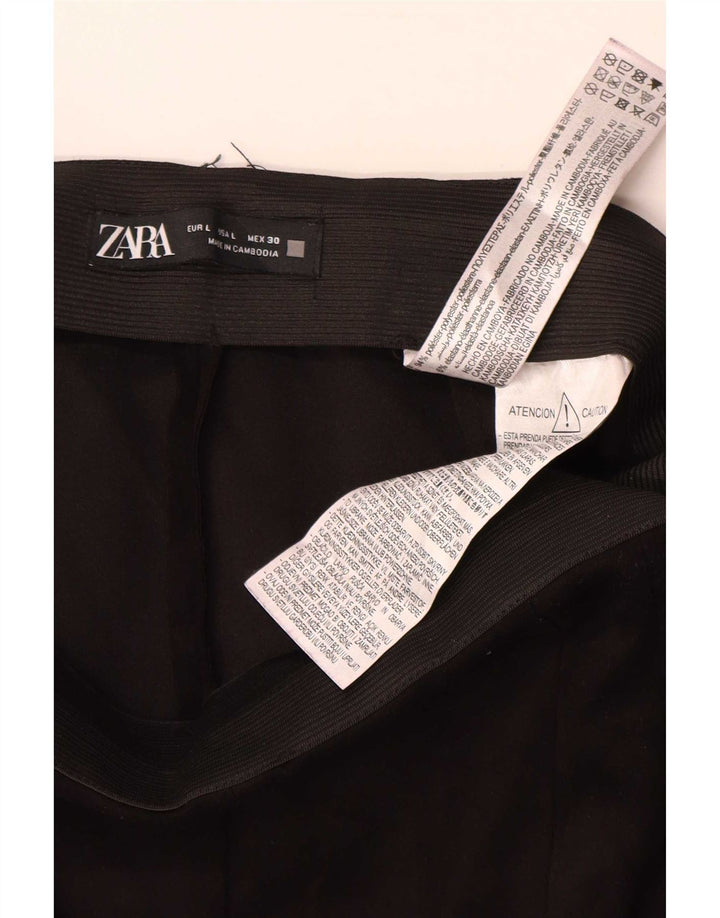 Leggings femininos Zara UK 14 poliéster preto grande