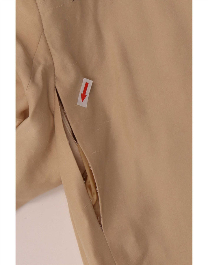 Jaqueta blazer feminina Max Mara com 2 botões Reino Unido 12 seda bege médio