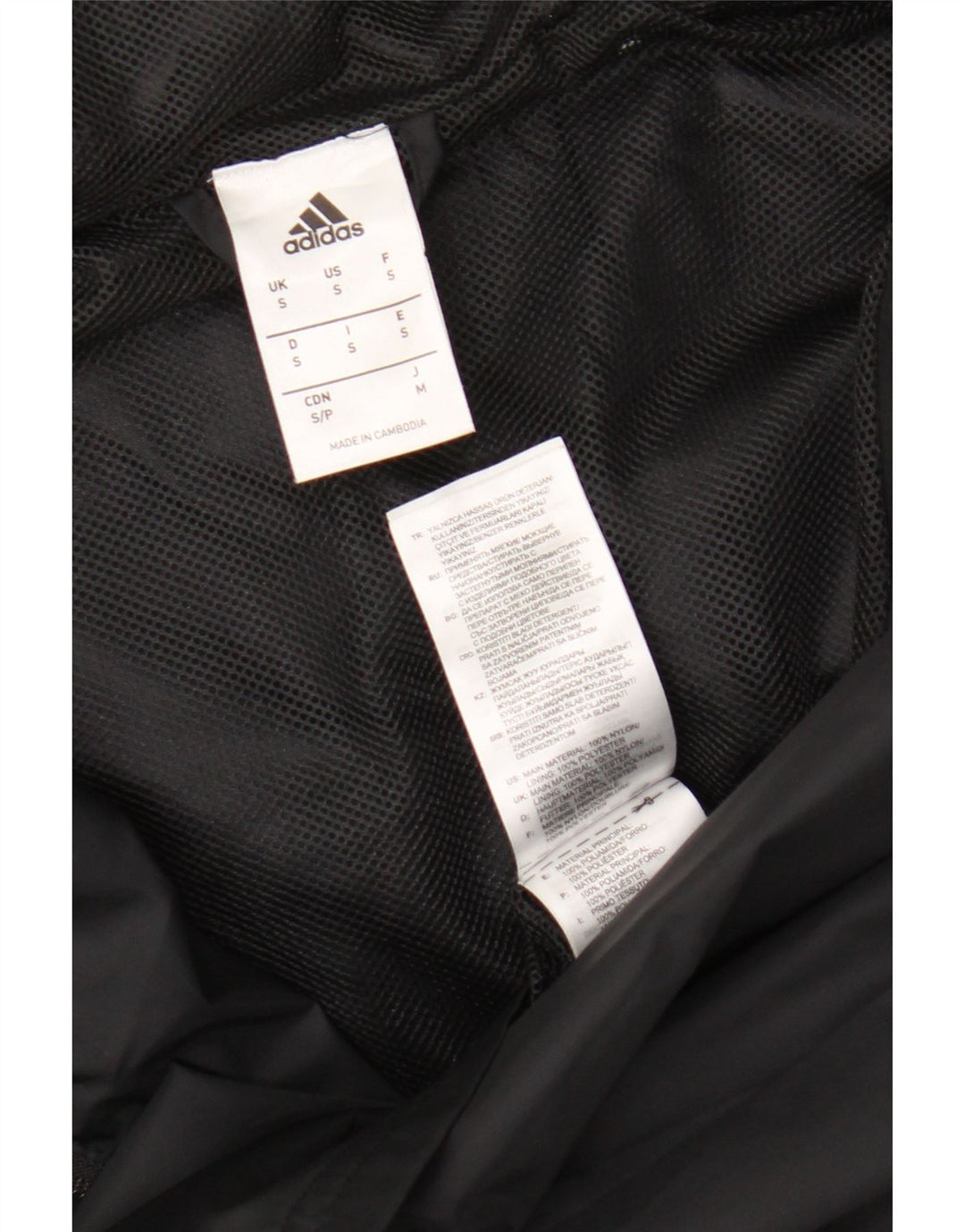 Adidas Mens Hooded Rain Jacket UK 36 Pequeno Preto Nylon