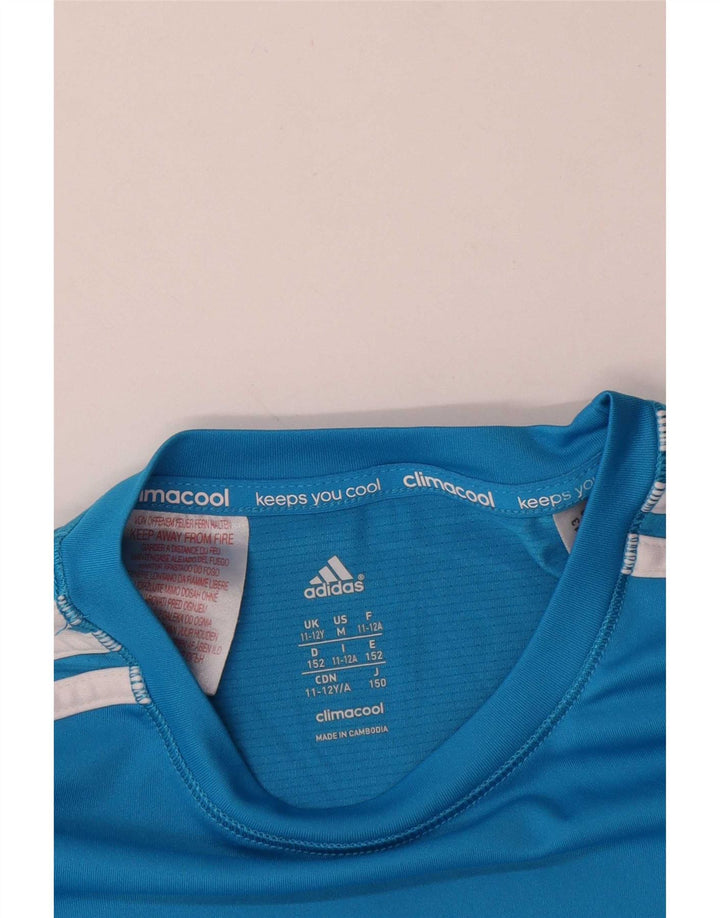 Camiseta Adidas Menino Climacool Top 11-12 Anos Azul Poliéster