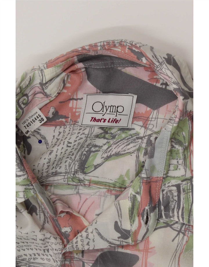 Camisa gráfica masculina Olymp tamanho 38 média multicolorida patchwork viscose