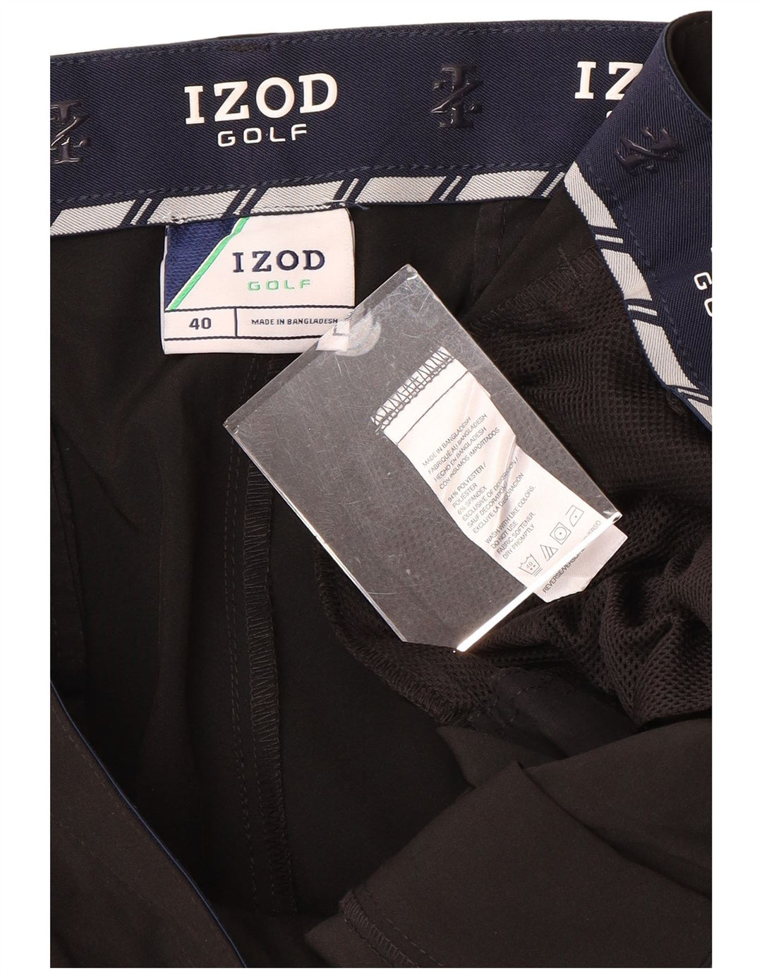 IZOD Mens Golf Cargo Shorts W40 XL Poliéster Preto