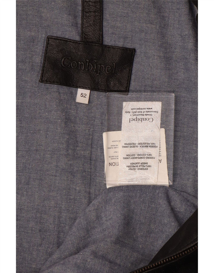 Jaqueta de couro masculina CONBIPEL IT 52 grande couro preto