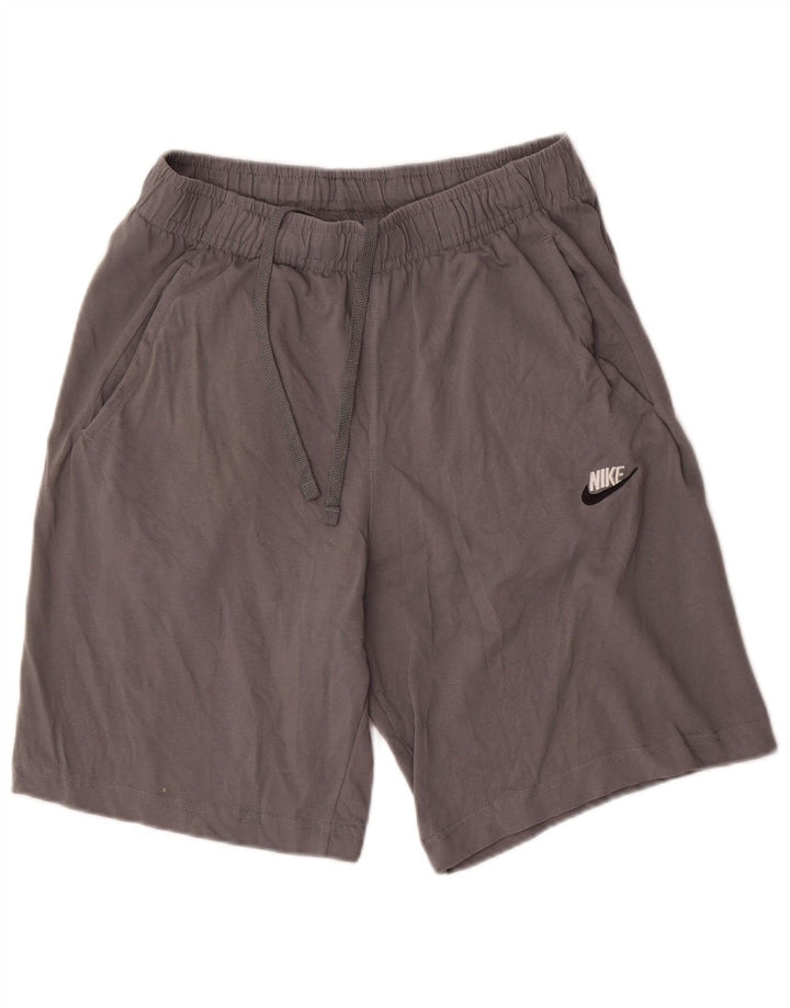 Shorts esportivos masculinos Nike médio cinza algodão