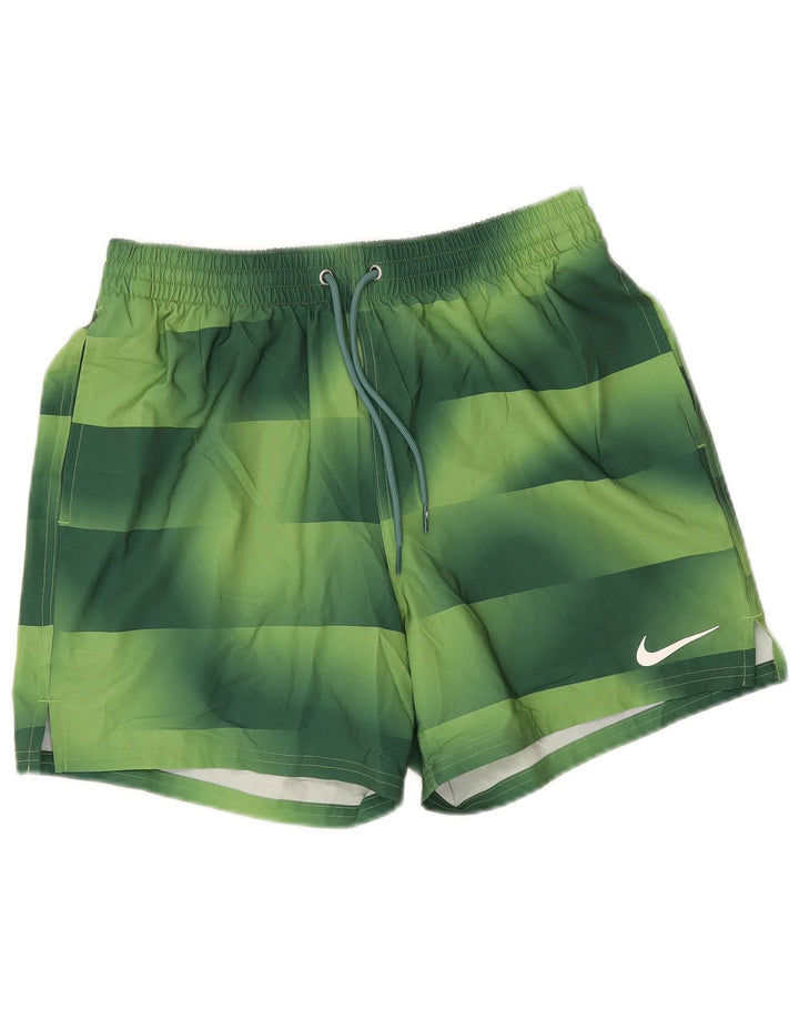 Shorts esportivos masculinos Nike poliéster listrado verde médio