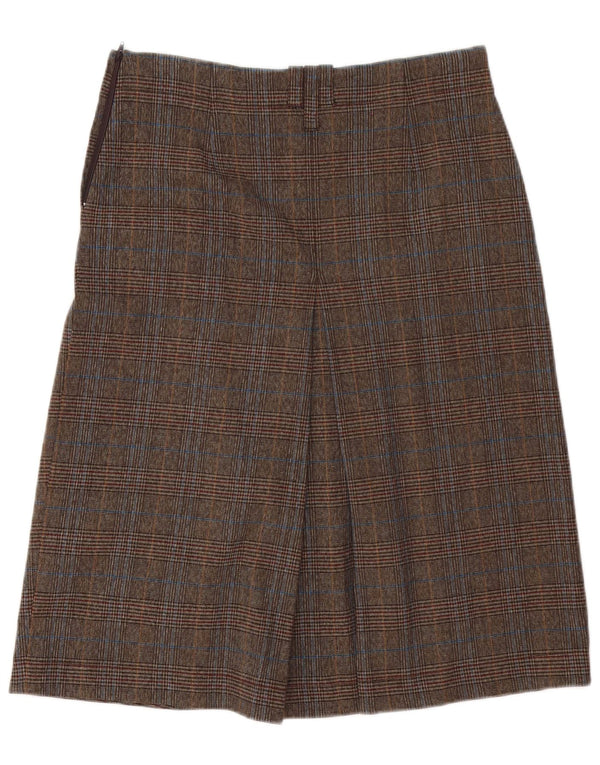 Saia midi feminina Marlboro Classics EU 42 grande W32 marrom houndstooth