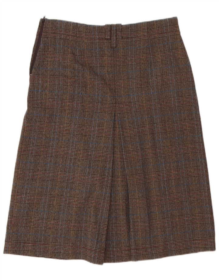 Saia midi feminina Marlboro Classics EU 42 grande W32 marrom houndstooth