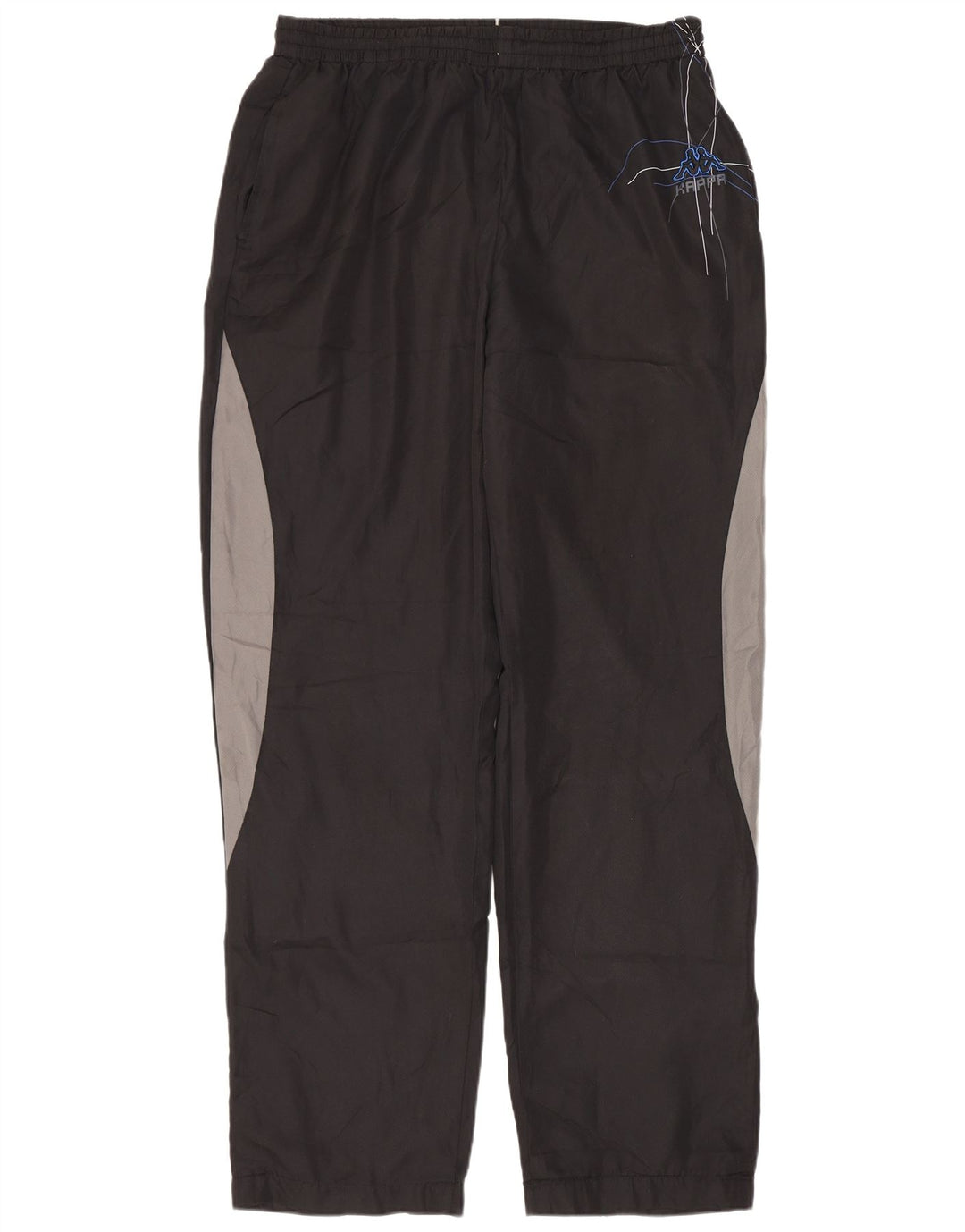 Calça de treino masculina Kappa grande poliéster colorblock preto