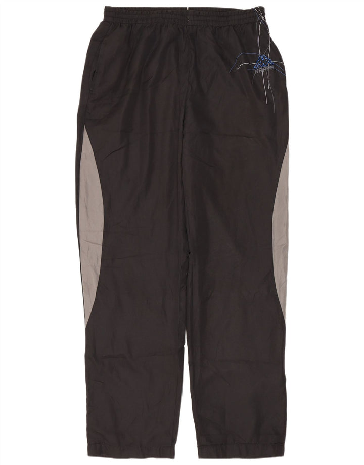 Calça de treino masculina Kappa grande poliéster colorblock preto