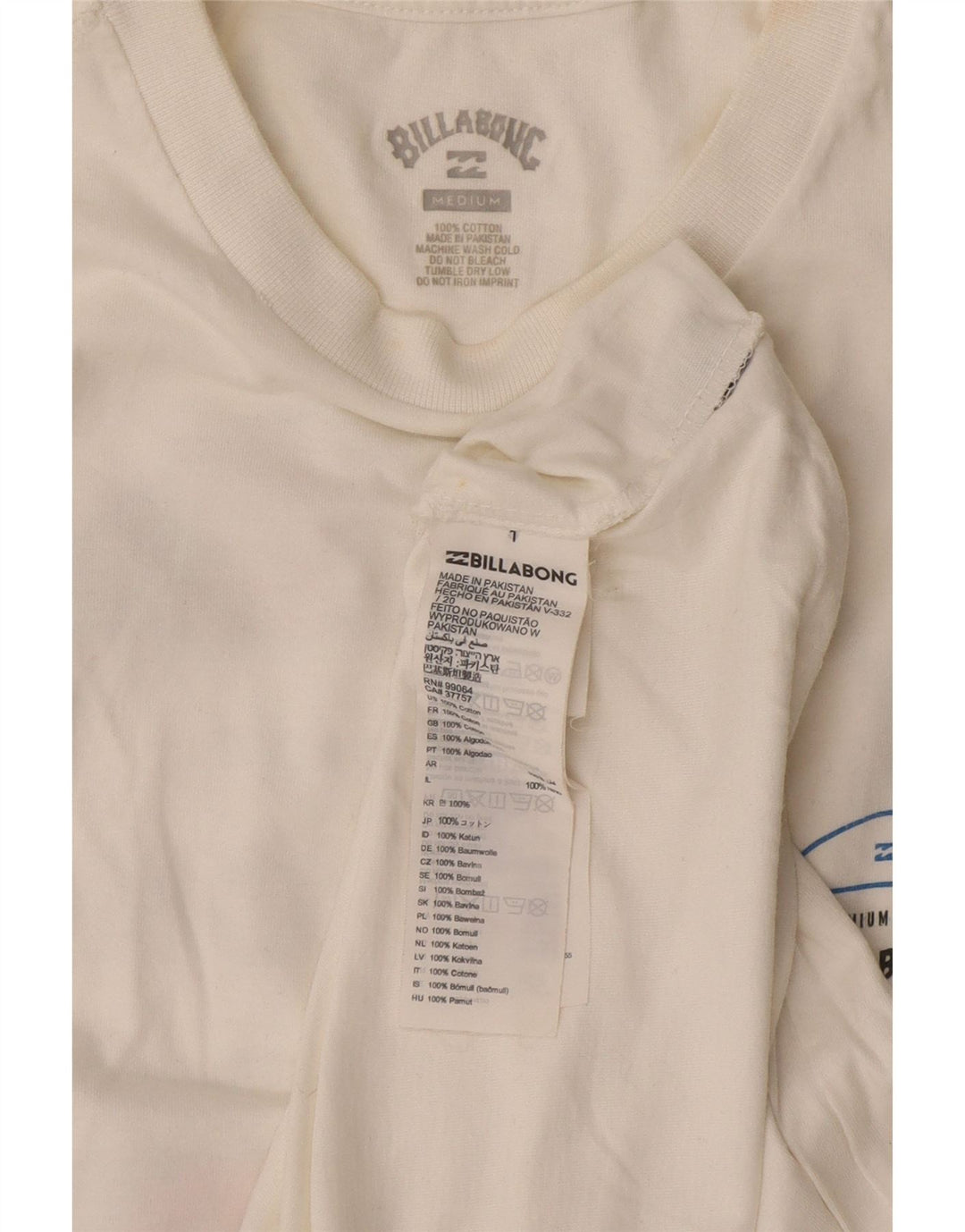 Camiseta gráfica masculina Billabong Top médio algodão branco