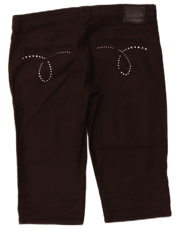 Bermuda feminina Calvin Klein W31 algodão marrom médio