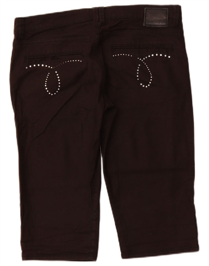 Bermuda feminina Calvin Klein W31 algodão marrom médio