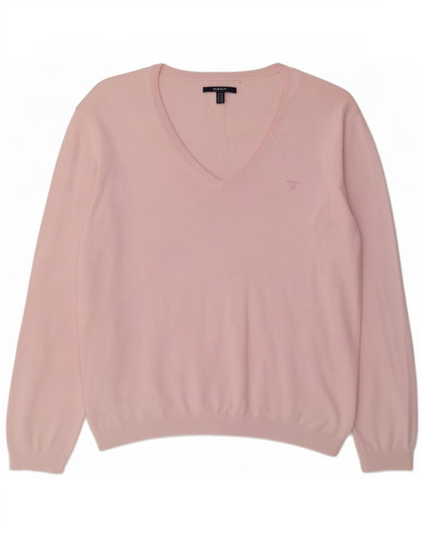 Suéter masculino Gant com decote em V 3XL algodão rosa