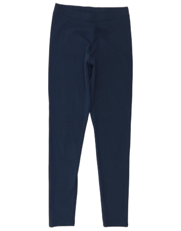 Adidas Womens Graphic Leggings UK 10 Pequeno Azul Marinho Poliéster