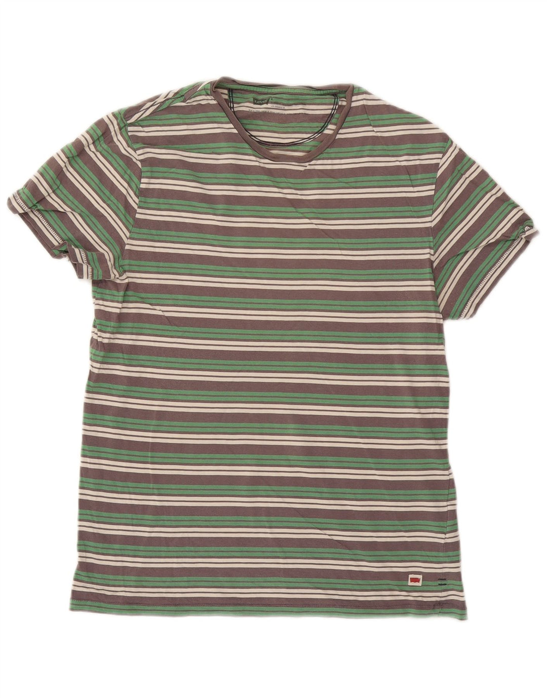 Camiseta masculina Levi's Top médio de algodão listrado verde