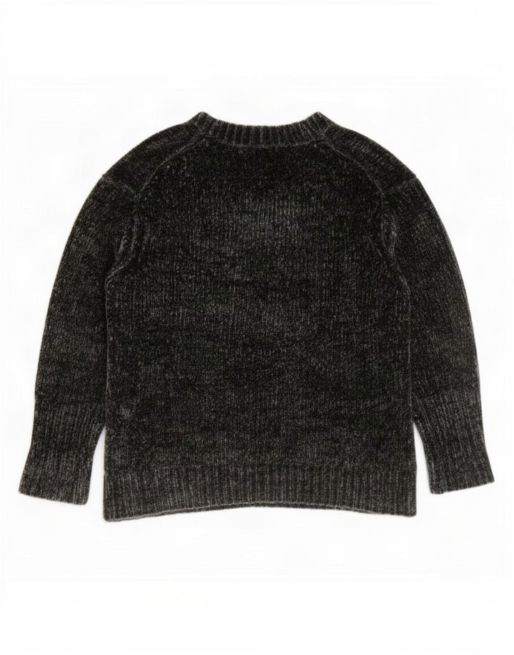Zara Suéter feminino oversized manga 3/4 com decote em V Reino Unido 14 cinza médio