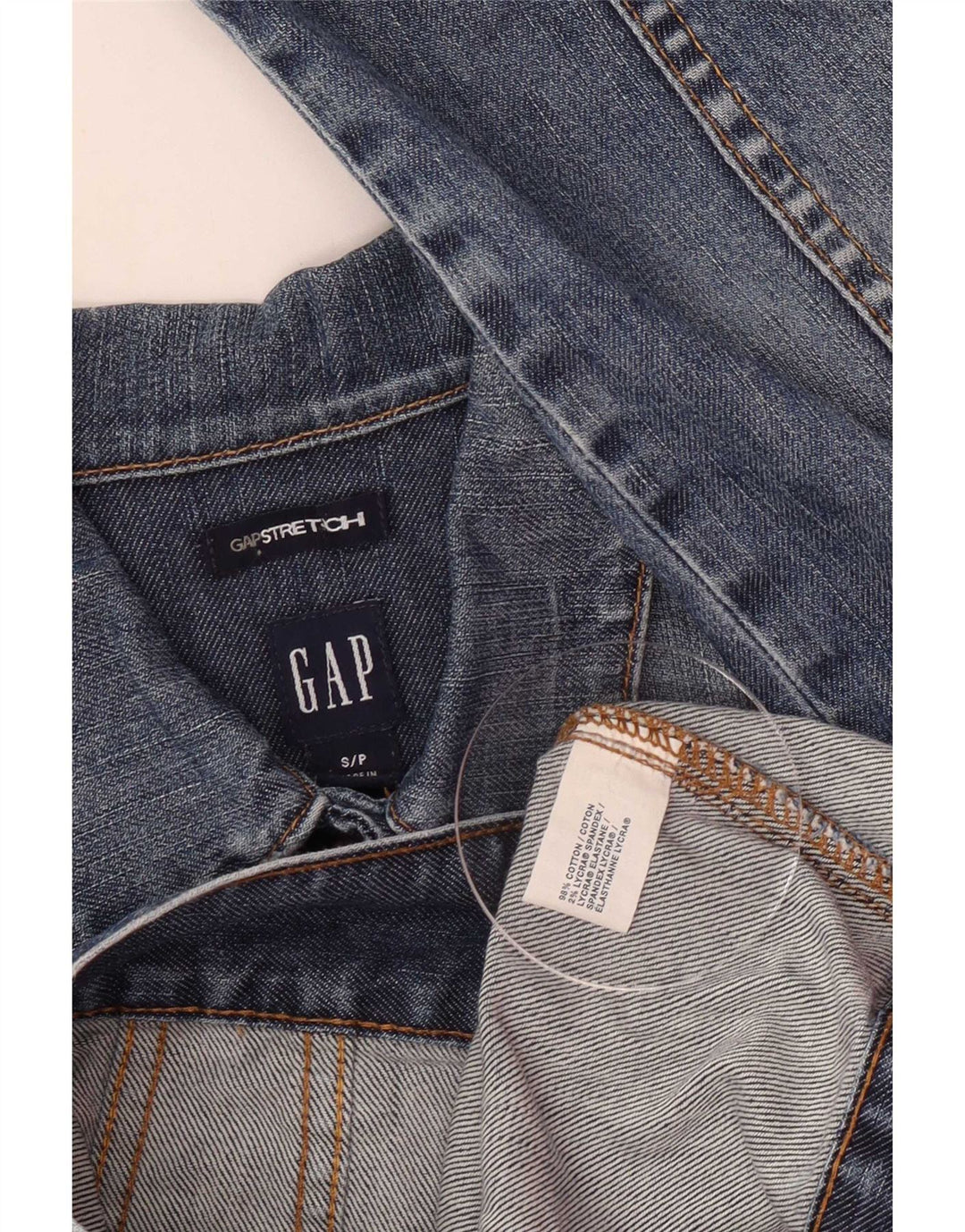 Jaqueta jeans feminina Gap Petite Reino Unido 10 algodão azul pequeno