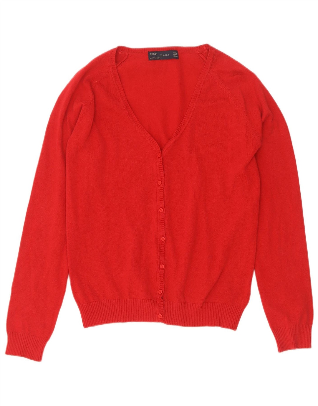 Suéter cardigã feminino Zara Reino Unido 14 grande vermelho
