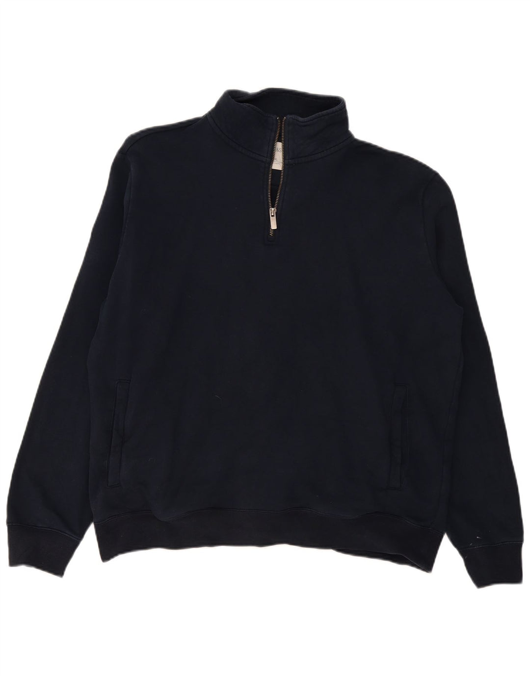 Suéter masculino Marks & Spencer com zíper e gola XL azul marinho algodão