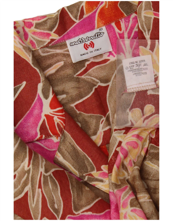 Camisa feminina de manga curta MAZZONETTO IT 46 grande floral multicolorida