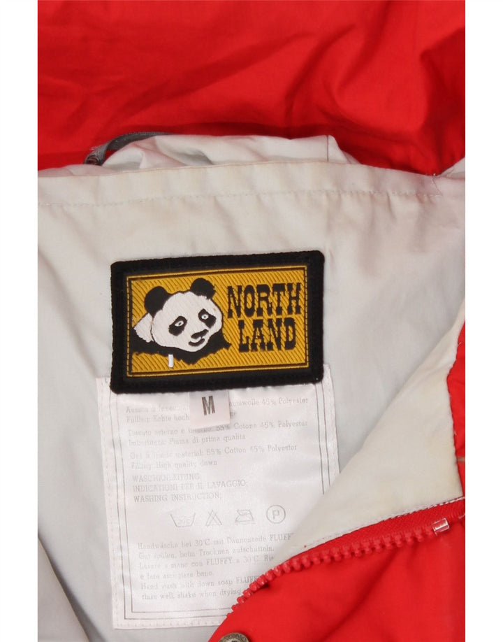 Jaqueta masculina acolchoada com capuz North Land UK 38 algodão vermelho médio