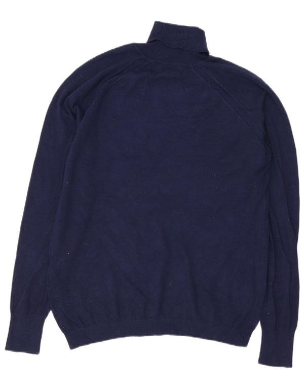 Suéter masculino Zara com gola redonda e viscose azul marinho grande