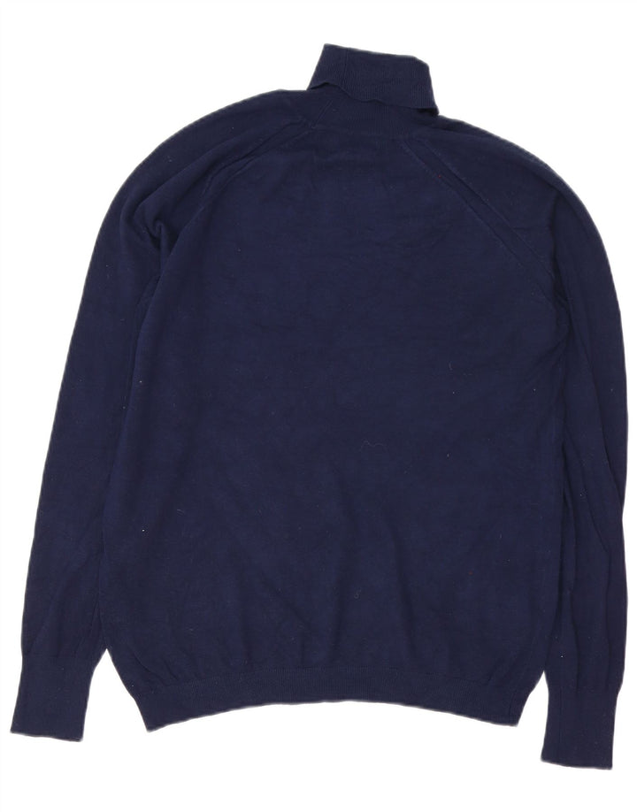 Suéter masculino Zara com gola redonda e viscose azul marinho grande