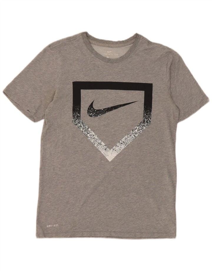 Camiseta Nike Masculina Dri Fit Graphic Top Pequeno Algodão Cinza