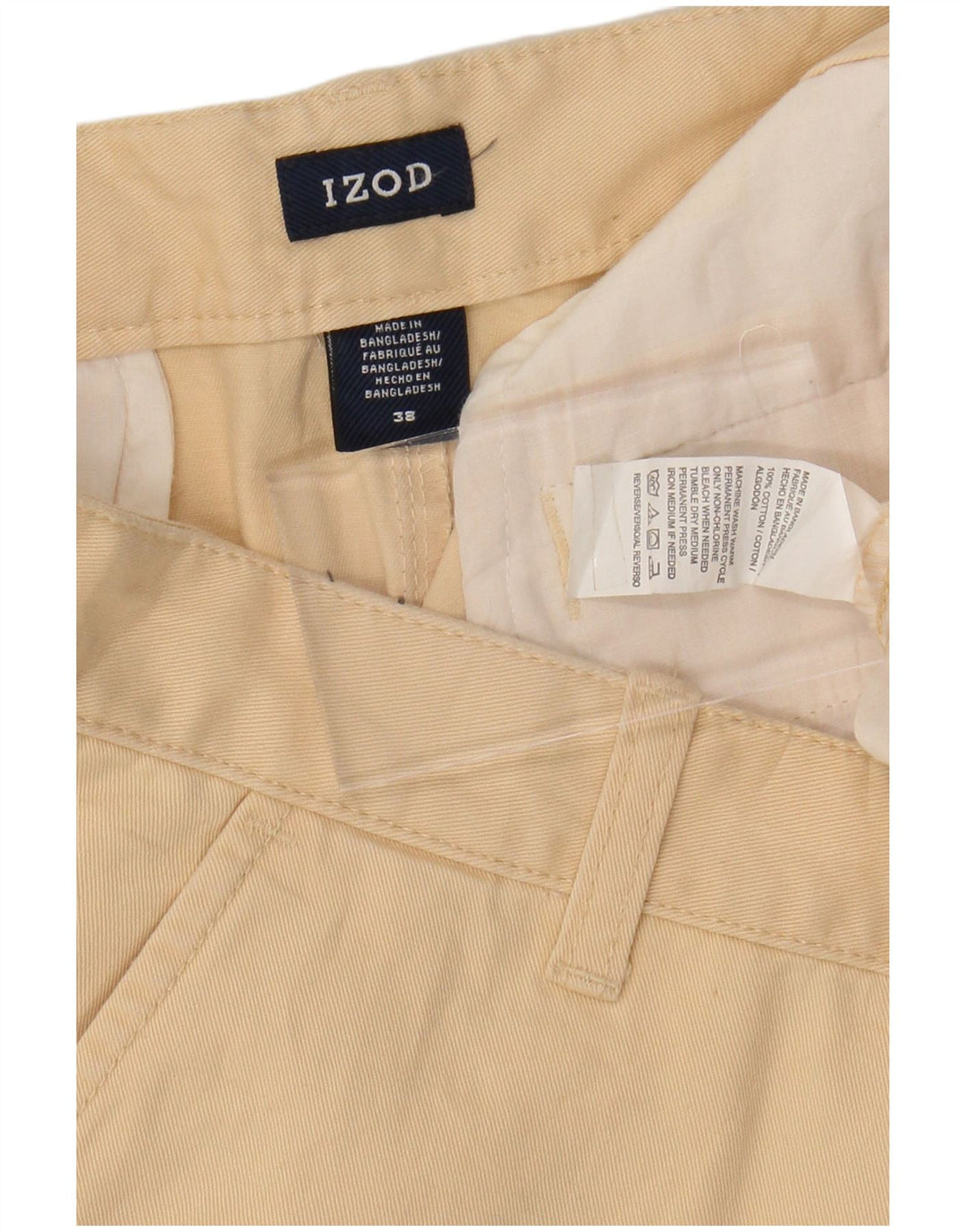 Shorts cargo masculino IZOD W38 XL algodão bege