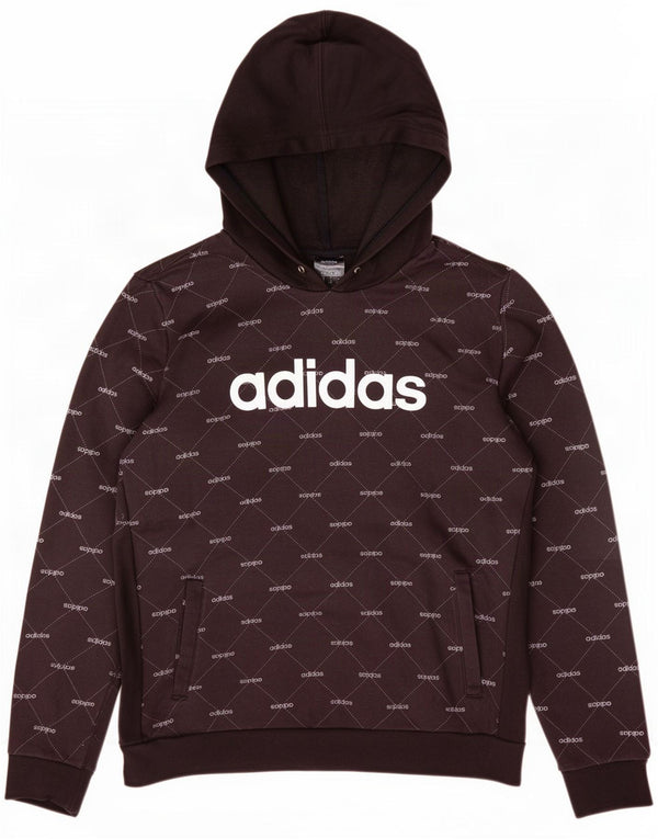 Jumper com capuz gráfico feminino Adidas UK 24/26 2XL algodão preto