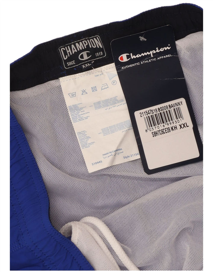 Shorts de natação masculino gráfico CHAMPION 2XL poliéster azul